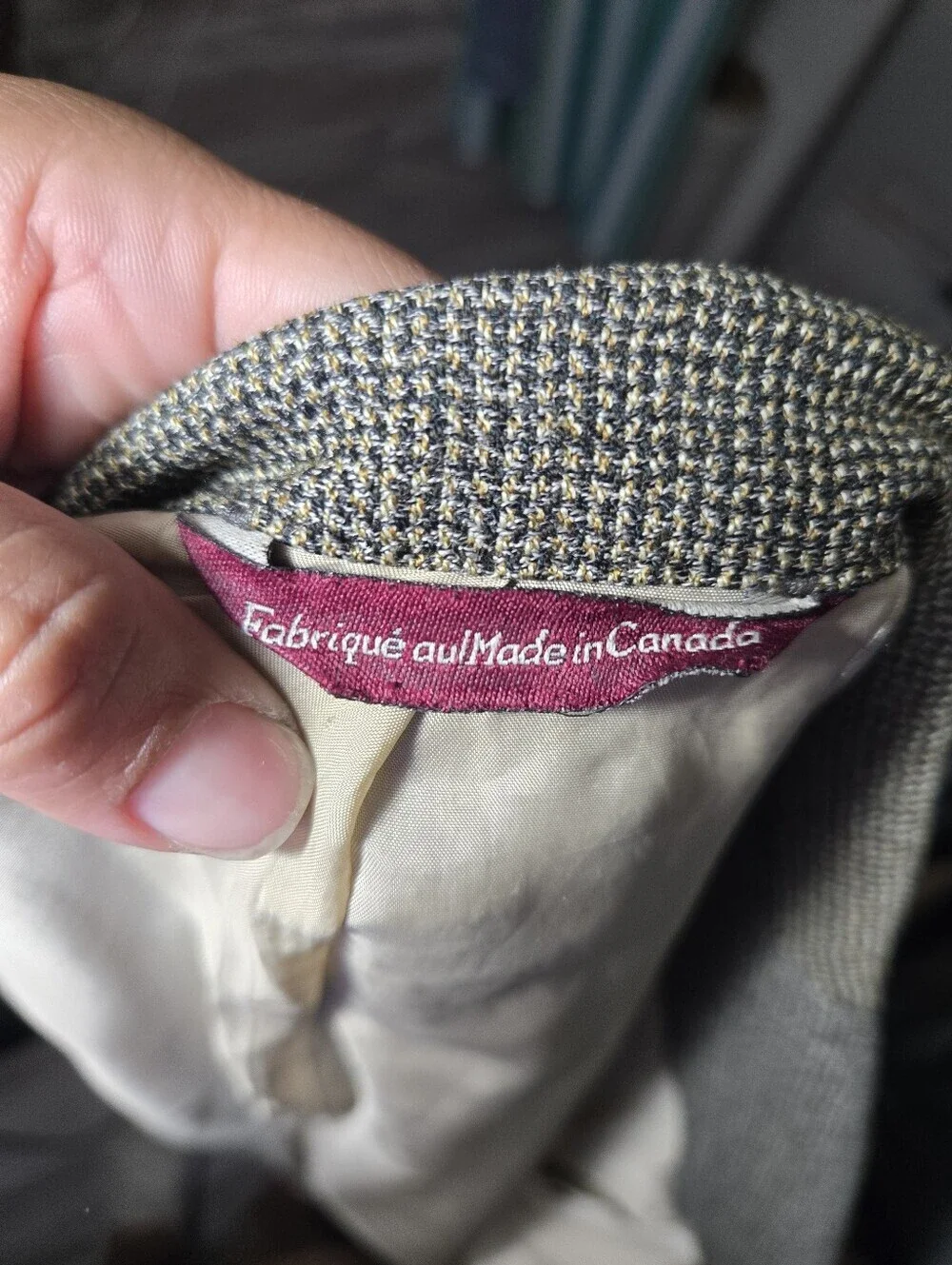 Vintage Samuelsohn Brown & Navy Windowpane Super 100s Sport Coat Sz 50 XL